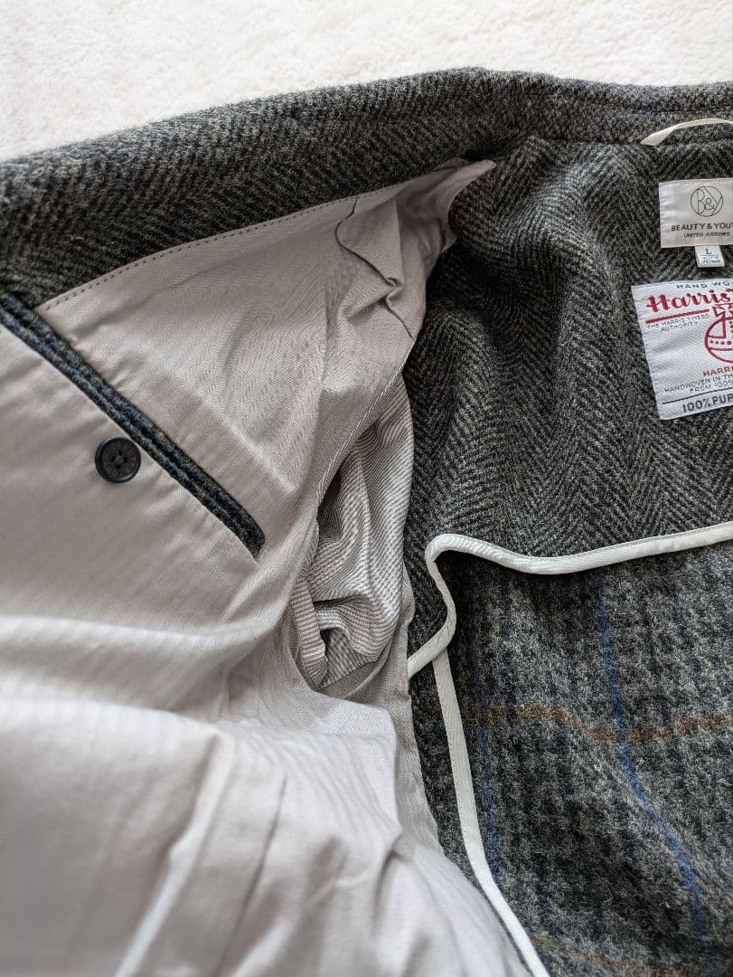 ★Harris Tweed BEAUTY&YOUTH テーラードジャケット L