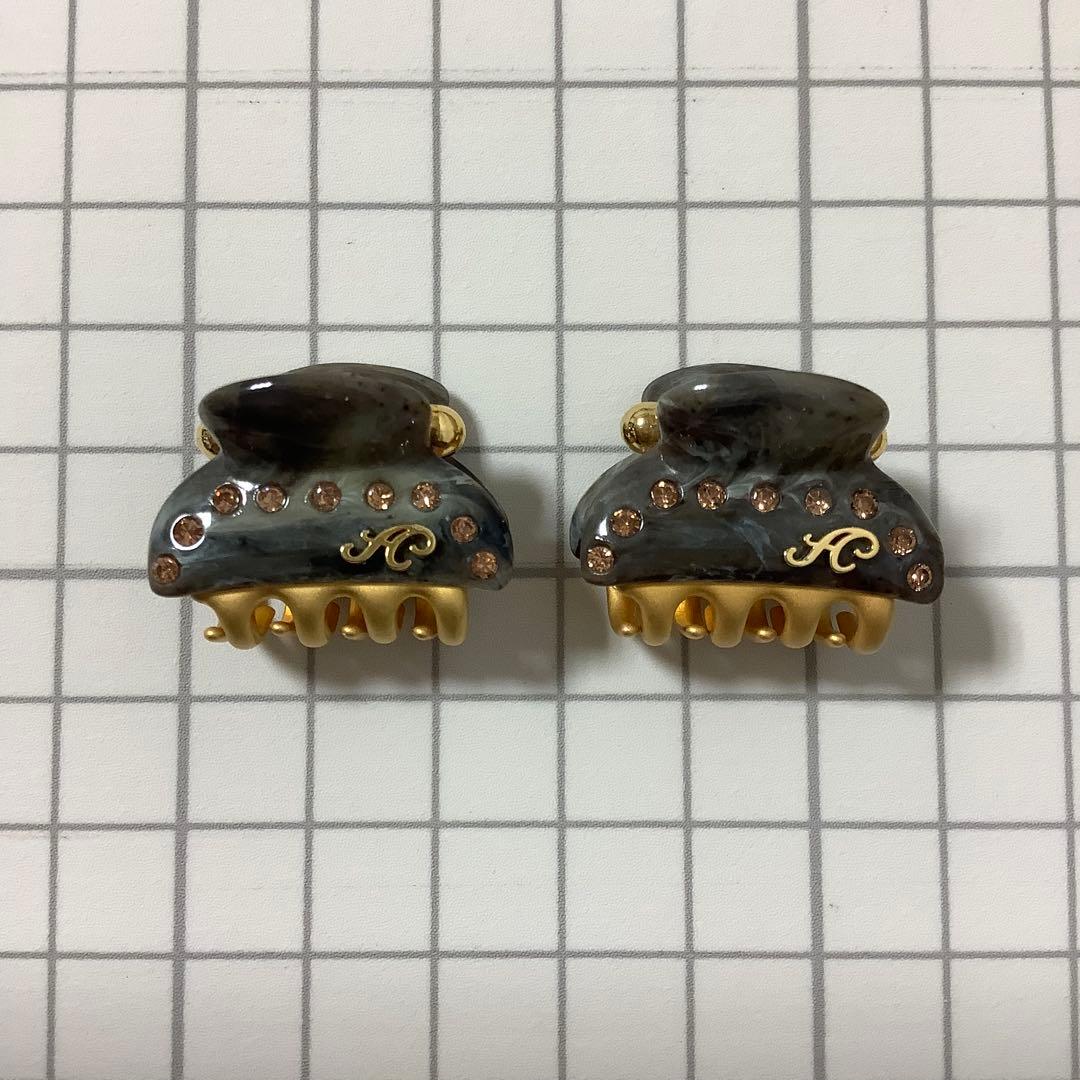 アッカ acca ティアラ ミニクリップ 同色2個セット ブラウンマーブル