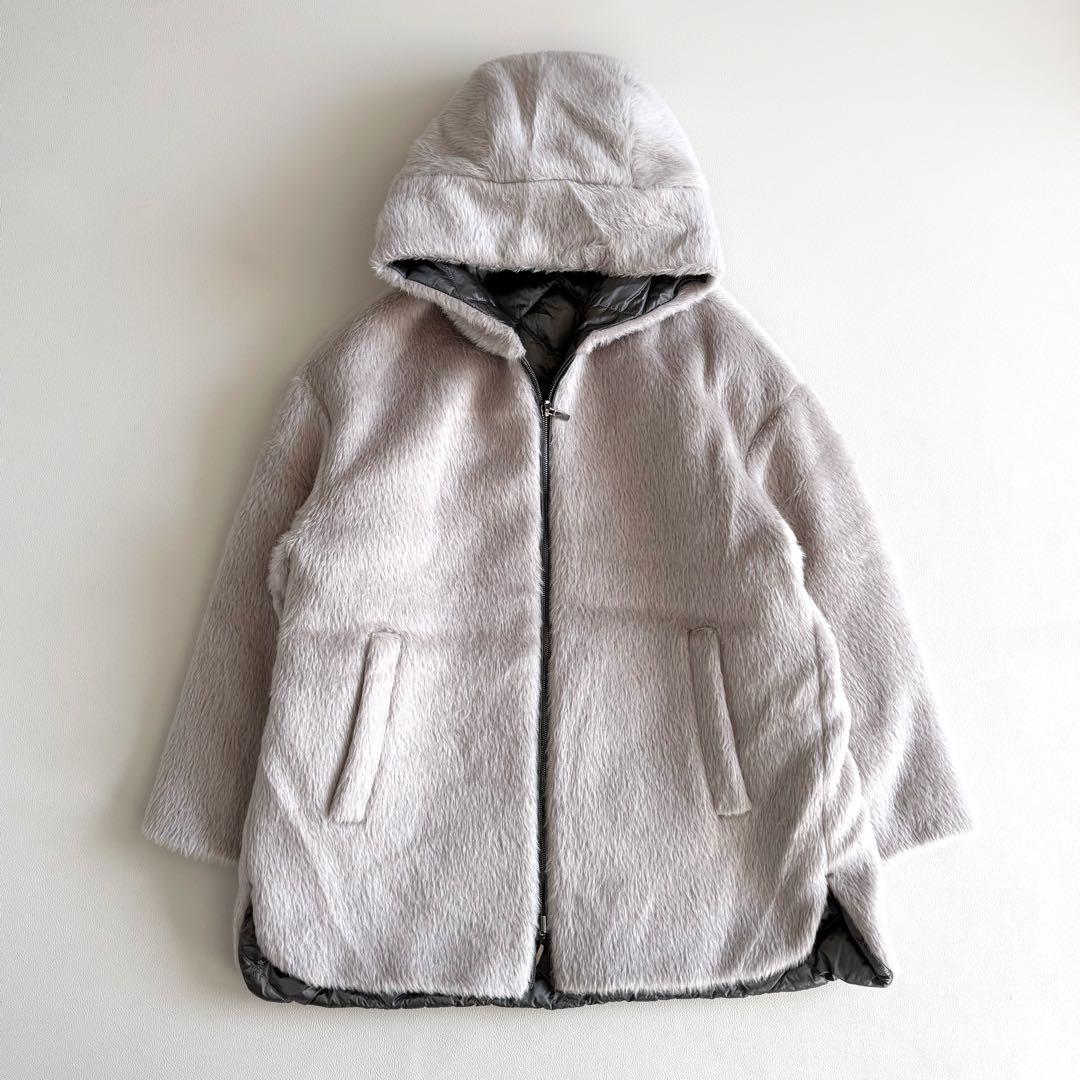 美品　マックスマーラ　キューブ　リバーシブル　ファー　キルティングコート　ダウン