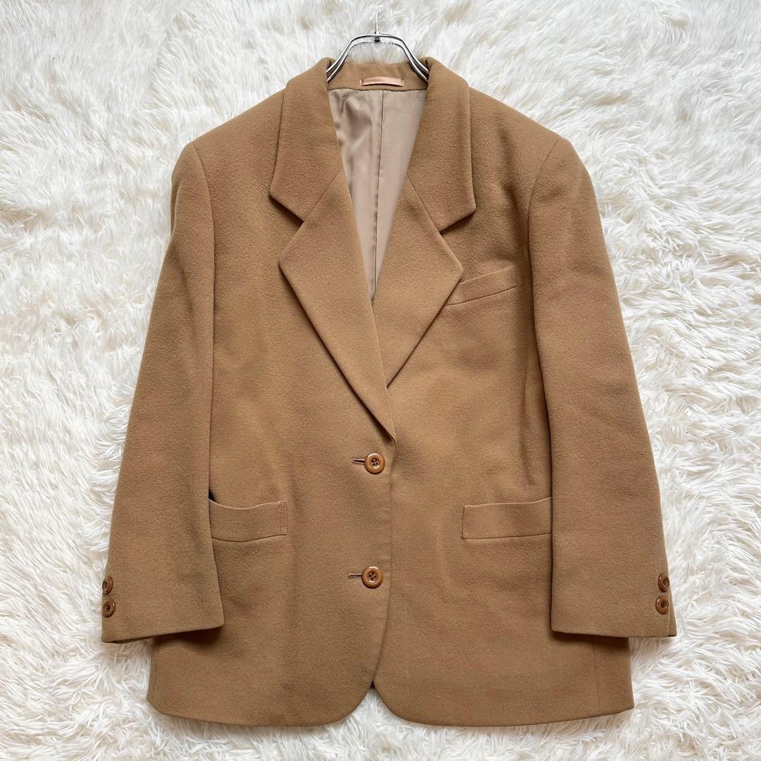 バーバリーズ テーラードジャケット カシミヤ混 キャメル 2XL