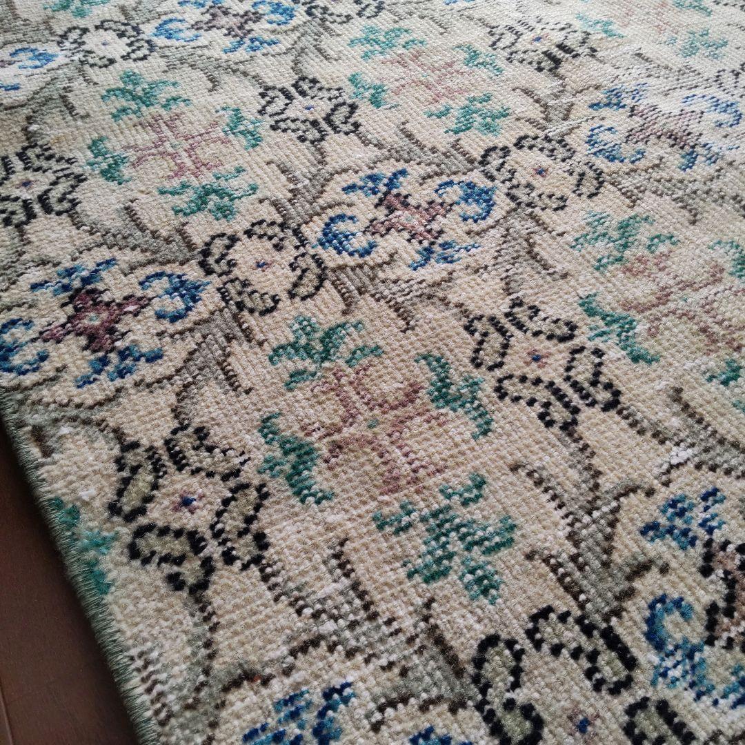 【すみれ】トルコラグ　94×209　ヴィンテージラグ　MS039