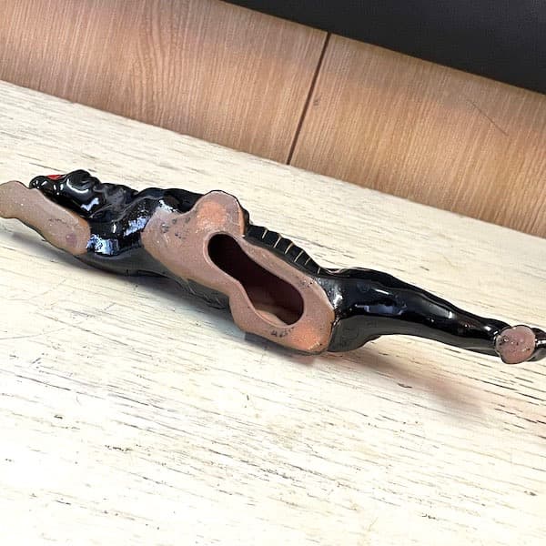 ビンテージ　ブラックパンサー２体セット　陶器　置物　黒豹