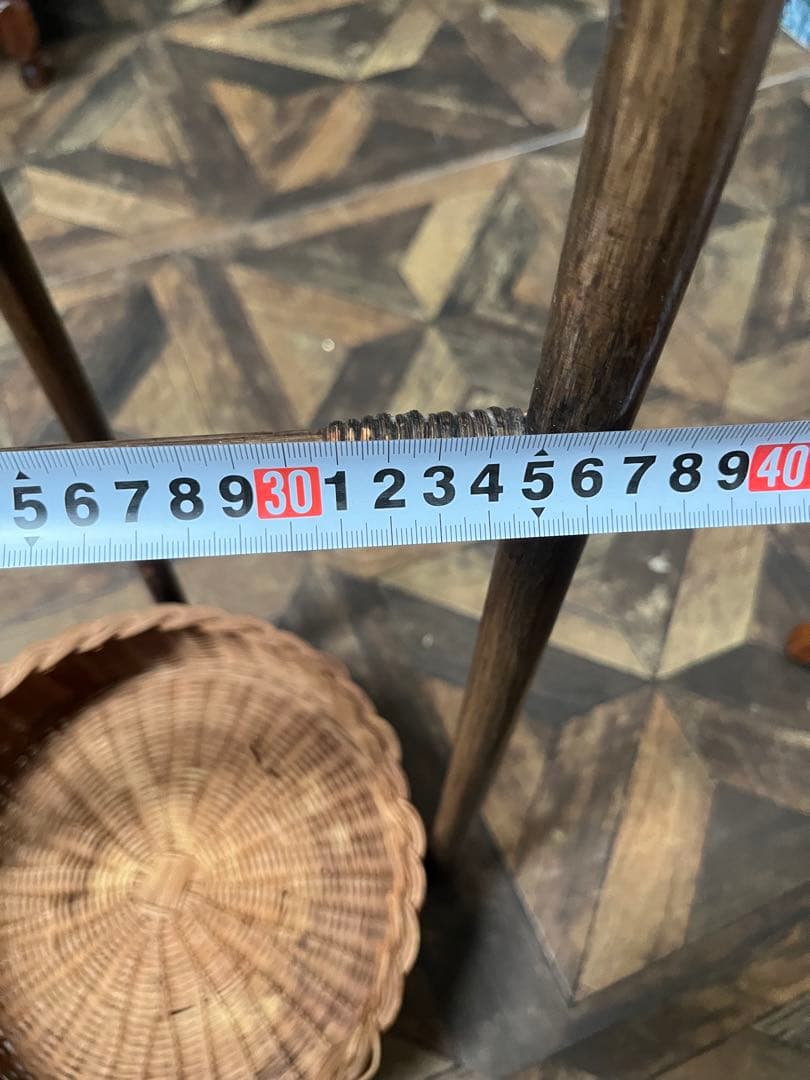 はるなな＊籐 ラタン 2段 バスケット かご インテリア 昭和レトロ