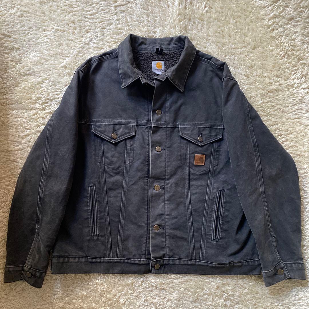 【希少】カーハート ダックトラッカージャケット XL ブラック 黒 フェード