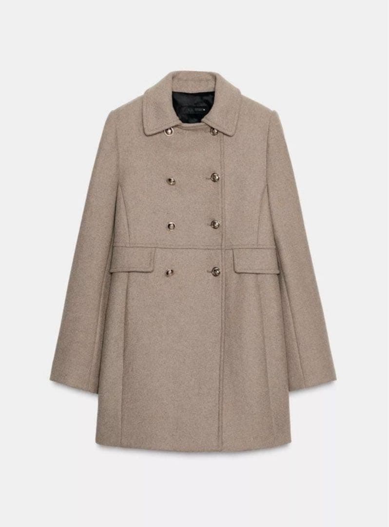 ZARA ウール混紡ショート丈ダブルブレストコート
