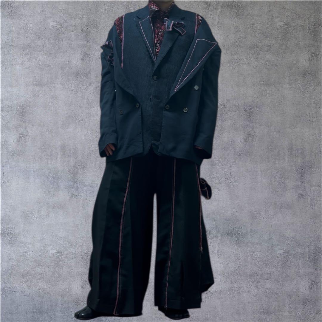 リメイク ピンクリボン テーラードジャケット 袴スラックス セットアップ