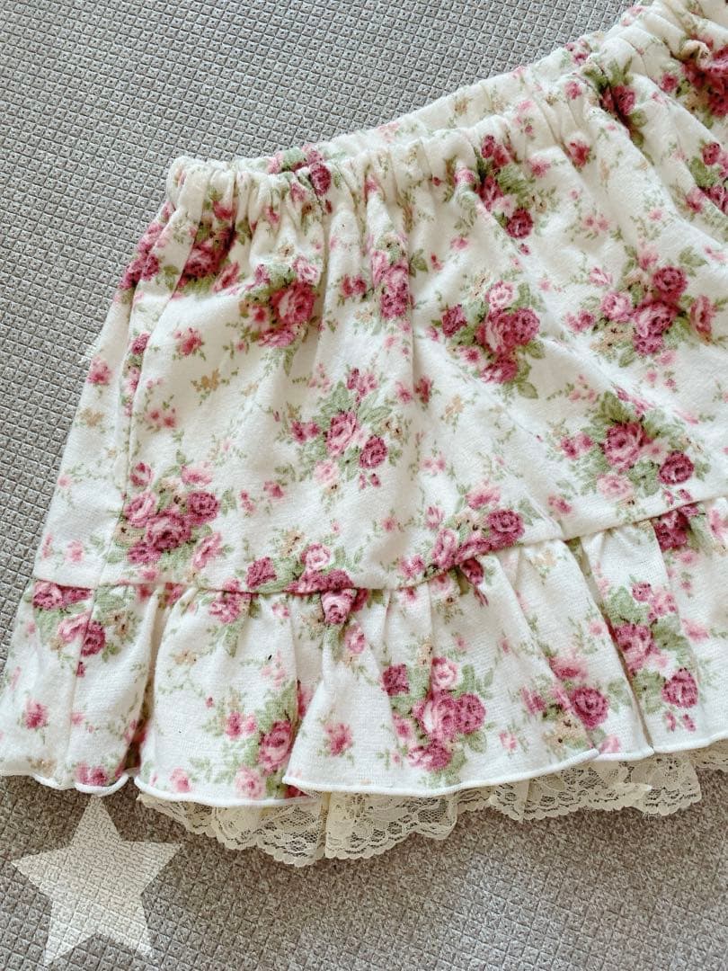 希少 リズリサ 平成 LIZ LISA 花柄スカパン ホワイト/ピンク　00 s