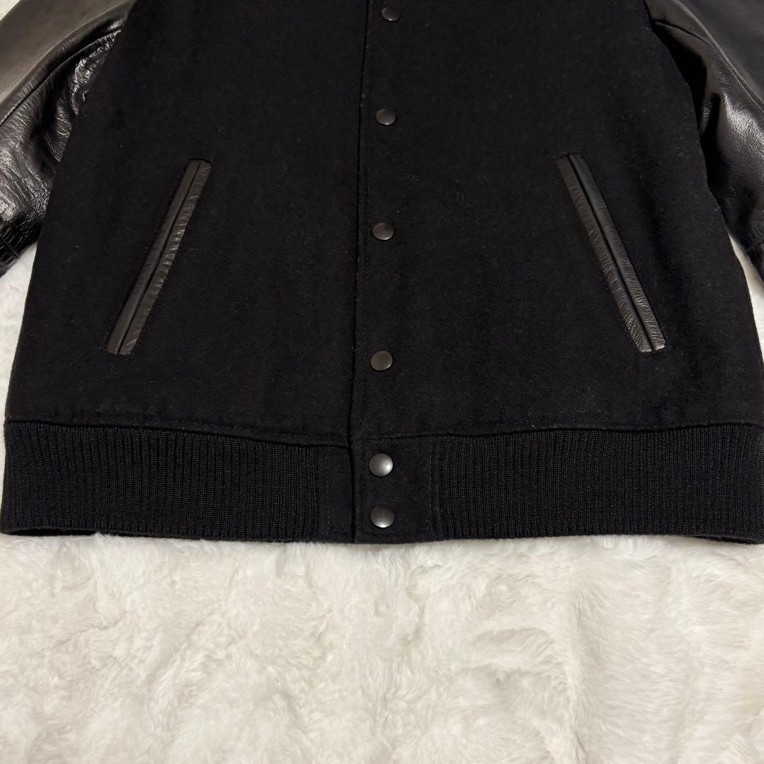 ✨美品メンズビギ MEN'S BIGI スタジャン　本革　牛革　ウール　サイズＬ