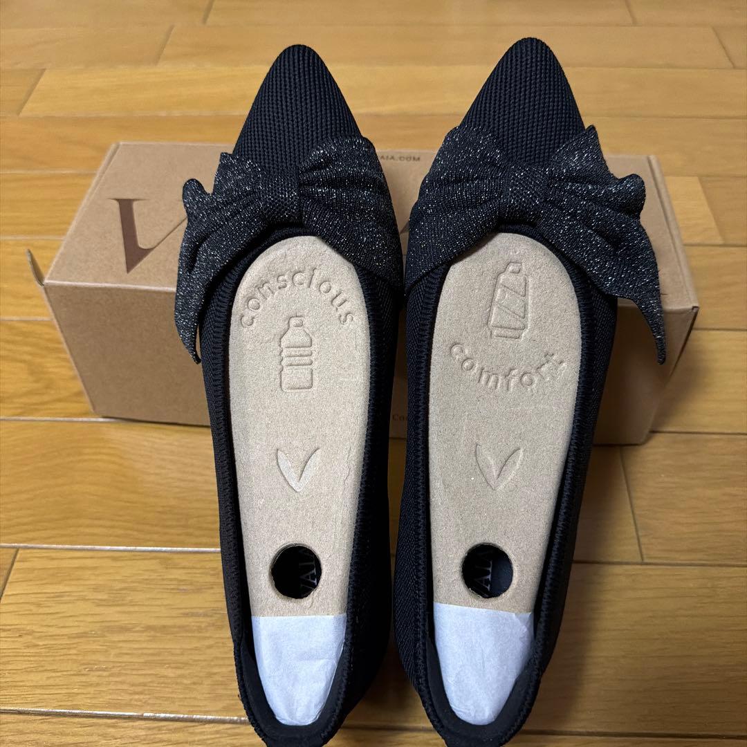 ⭐︎おまけ付き⭐︎VIVAIA ポインテッドトゥ リボン付き フラット