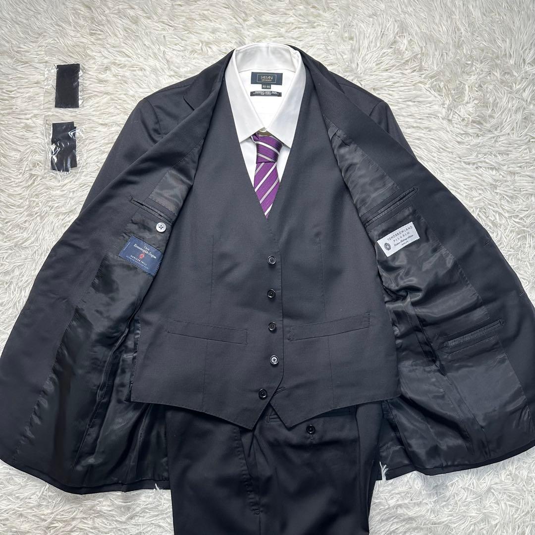 別注 未使用級 トゥモローランド ピルグリム×ゼニア 3ピース 光沢 黒 44