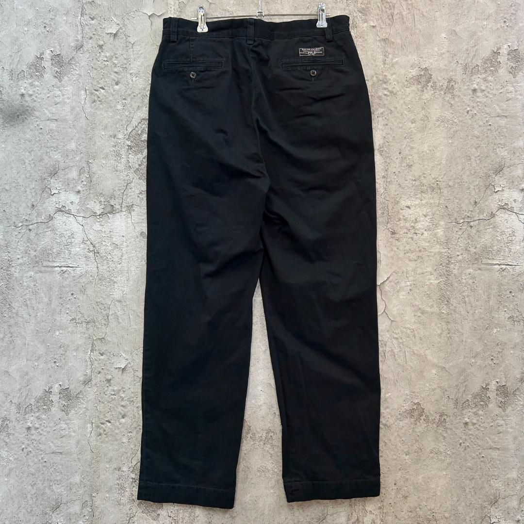や*じ様 ポロ バイ ラルフローレン　2タック　ポロチノ　チノパン　古着　ブラッ