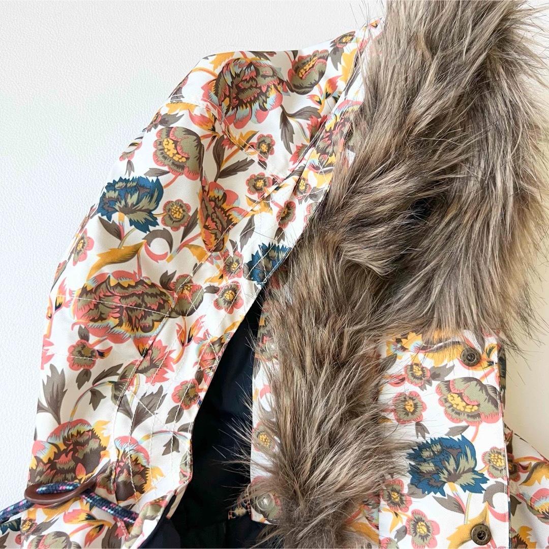 4920専用商品【美品】バートン　ジャケット 花柄 ファー付き 中綿入り　ピンク