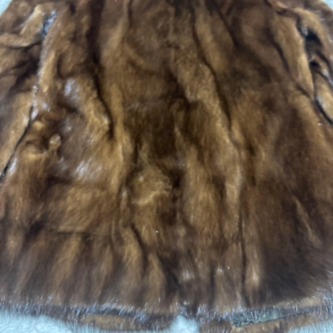 未使用タグ付　最高級　デミバフミンク　ブラウンミンク 襟付きファーコート　M相当