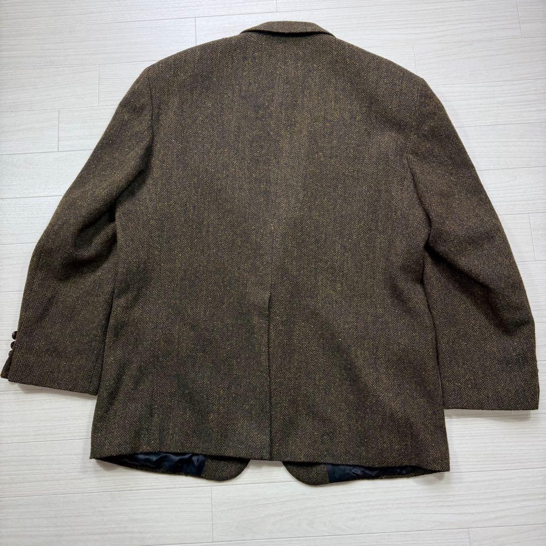 極美品 ハリスツイード ヴィンテージ ヘリンボーン ツイード 胡桃ボタン XL