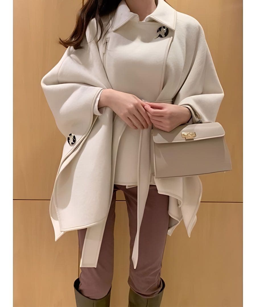 snidel×sweet×新木優子コラボ ポンチョコート アイボリー