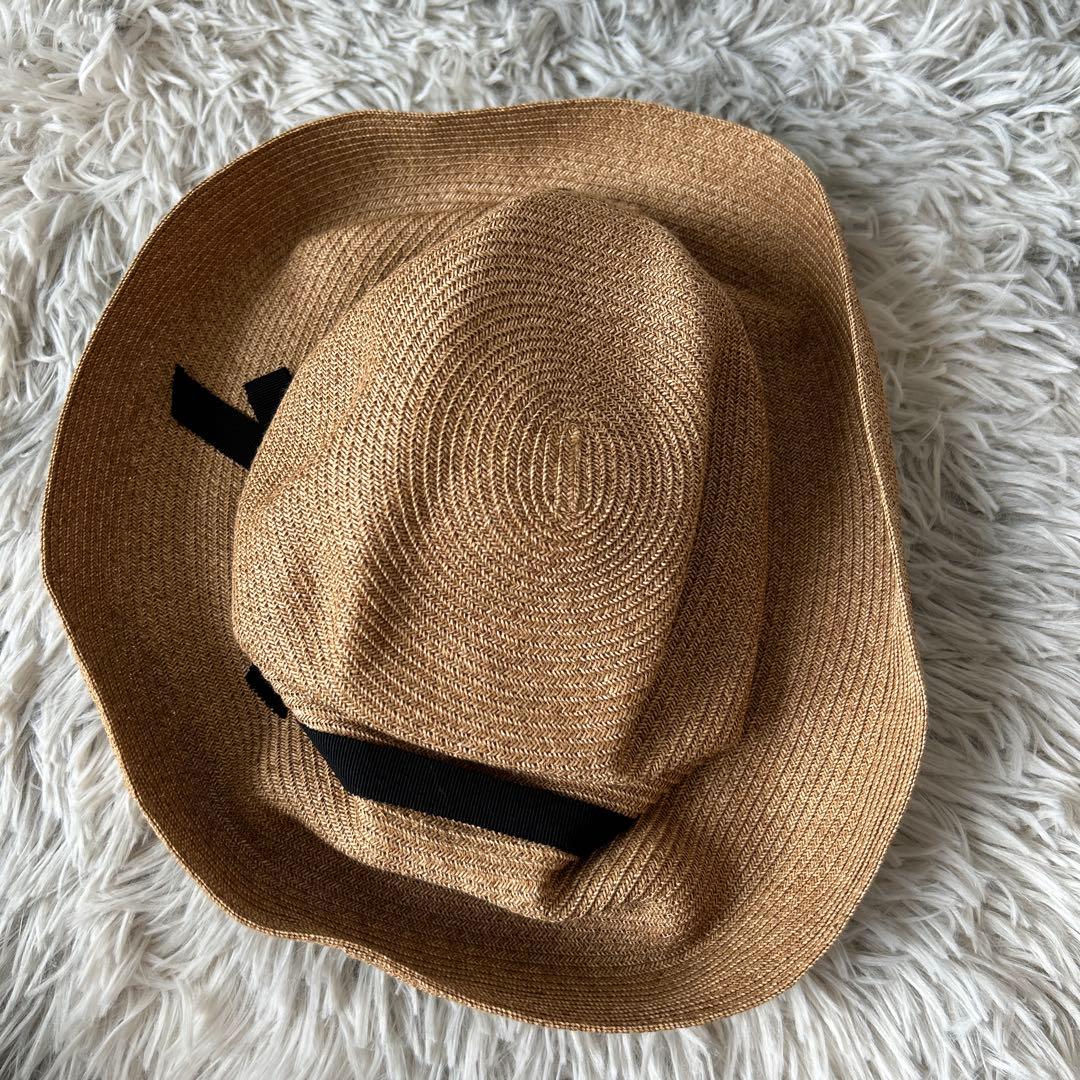 【美品】mature ha. ペーパーハット グログランリボン マチュアーハ