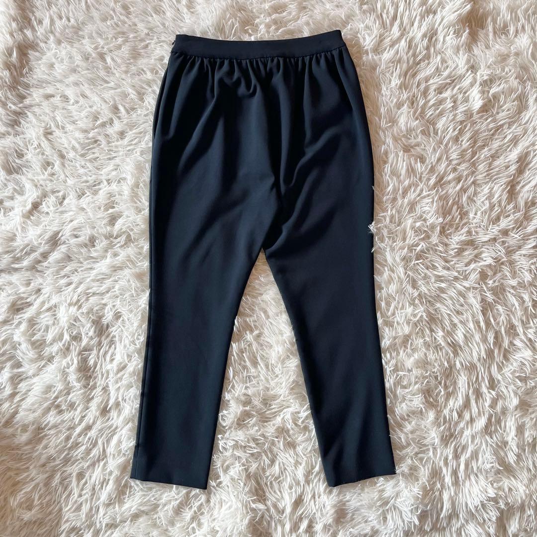 美品✨ ヨーコチャン ハイウエストギャザーパンツ ネイビー サイズ38 定番