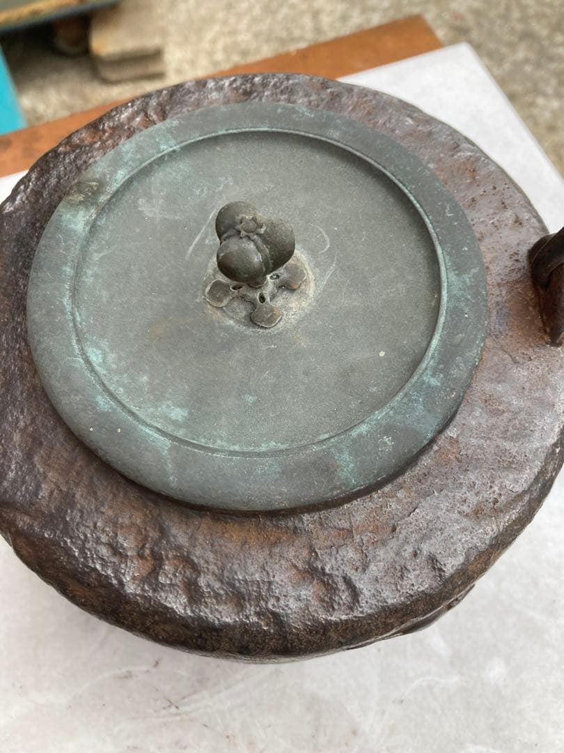 明治期龍文堂道安型鼠ネズミ模様た鉄瓶