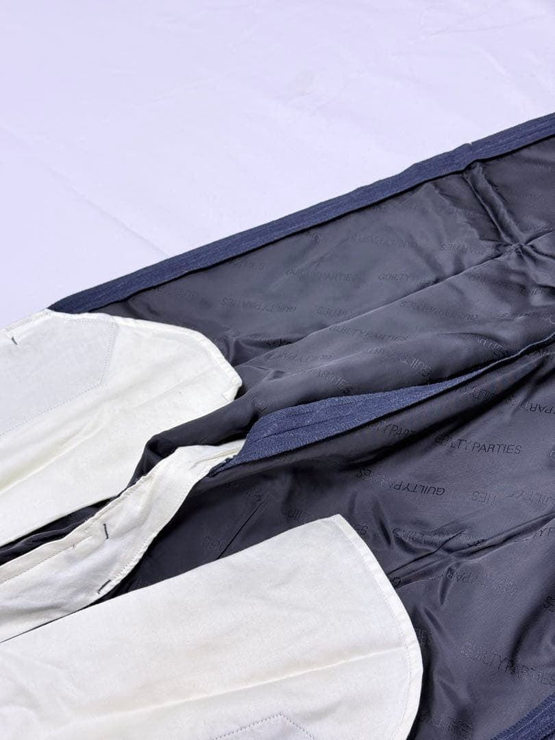 【極美品】WACKO MARIA カシミヤ混 スラックス L 紺 ストライプ