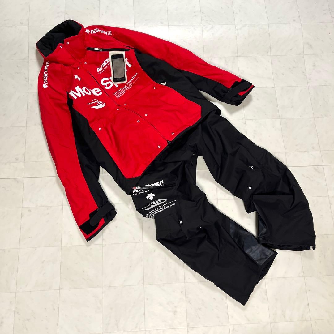 DESCENTE スキーウエア メンズ L ウエア上下 ムーヴスポーツ 赤