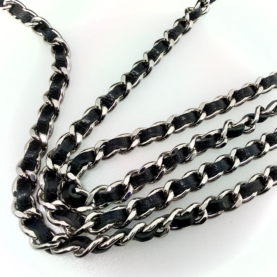 CHANEL シャネル Wファスナー チェーンウォレット マトラッセ ラムスキン