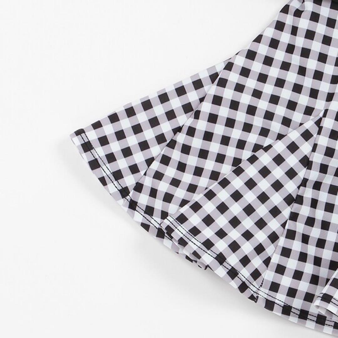 新品katespadeケイトスペードギンガムスイムウェアS110-120cm水着