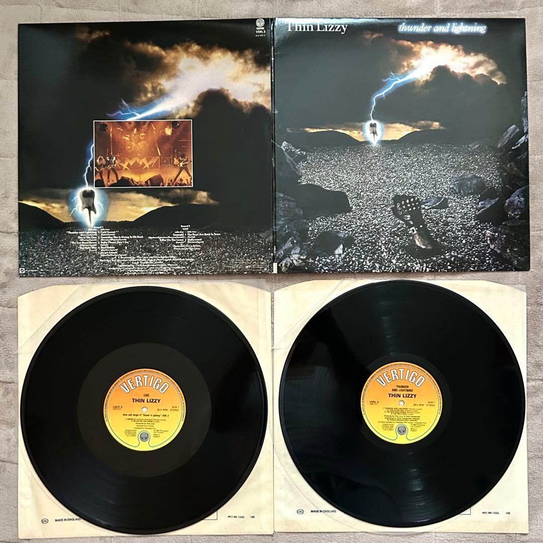 貴重Thin Lizzy Thunder & Lightning UK盤2LP