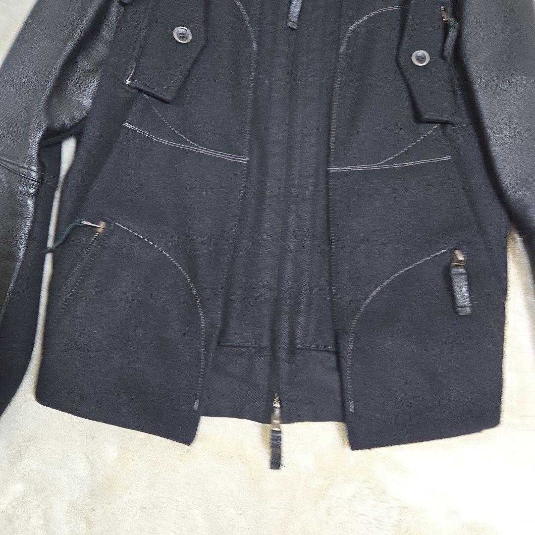 マリテ フランソワ ジルボー 袖レザー ウール スタジャン ワッペン