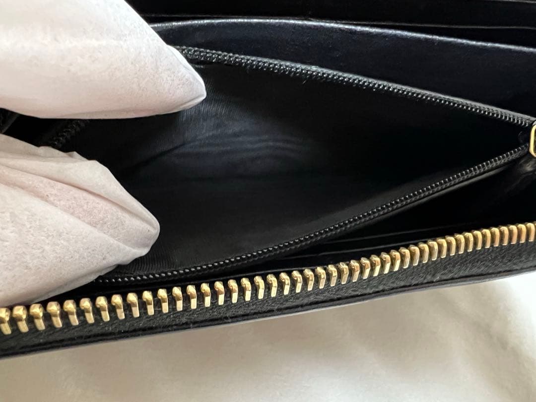 イヴ・サンローラン ラウンドファスナー 長財布 ウォレット ブラック