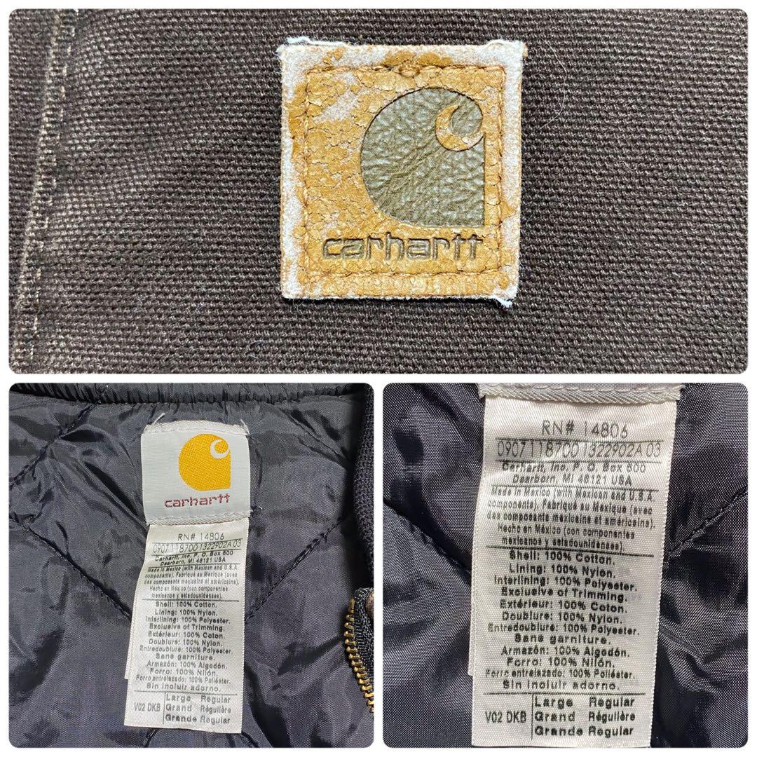 Carhartt ダックベスト 中綿キルティング V02 ダークブラウン L