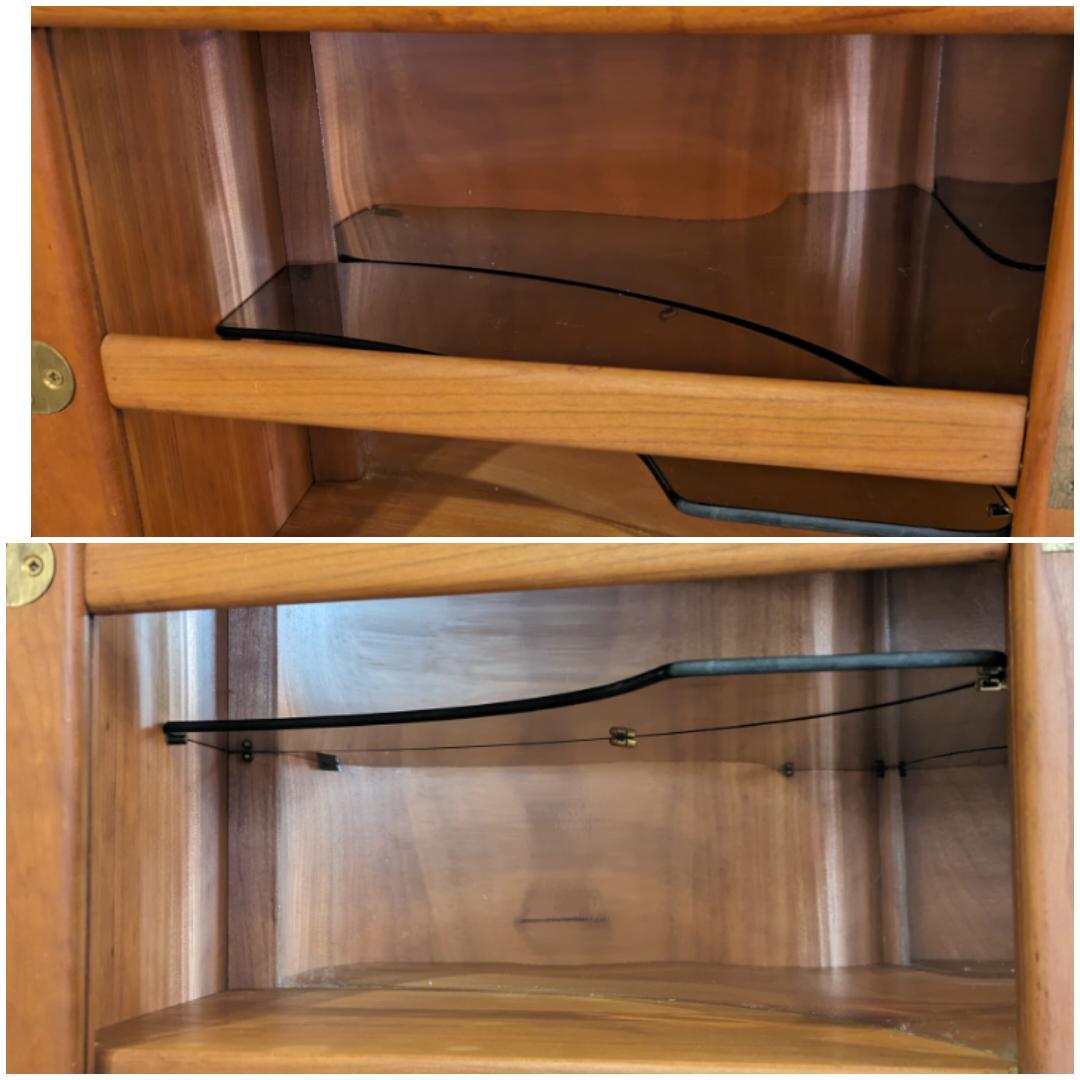 【希少】 北欧 チーク 無垢 バー カウンター キャビネット 収納 棚 木