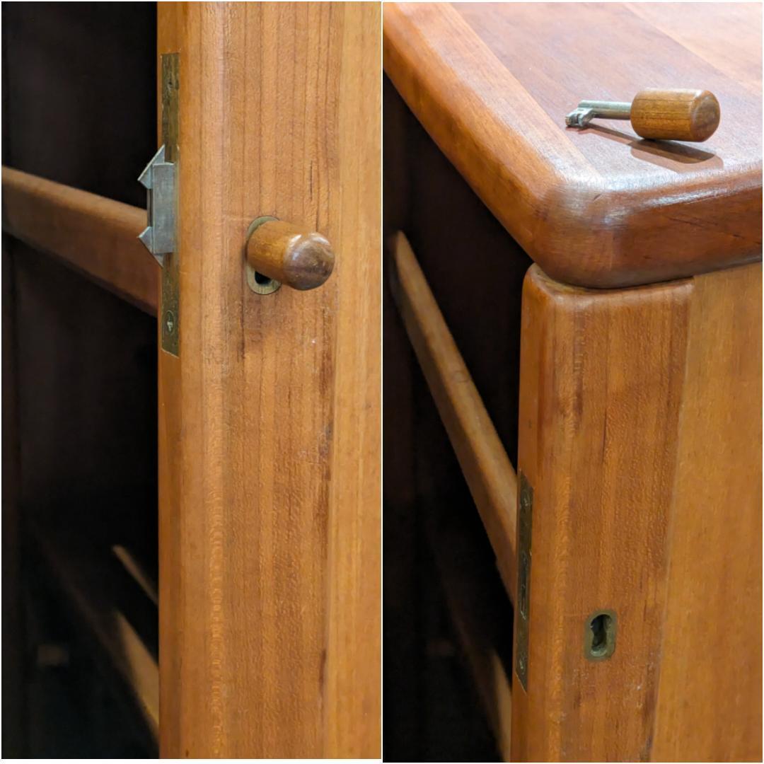 【希少】 北欧 チーク 無垢 バー カウンター キャビネット 収納 棚 木