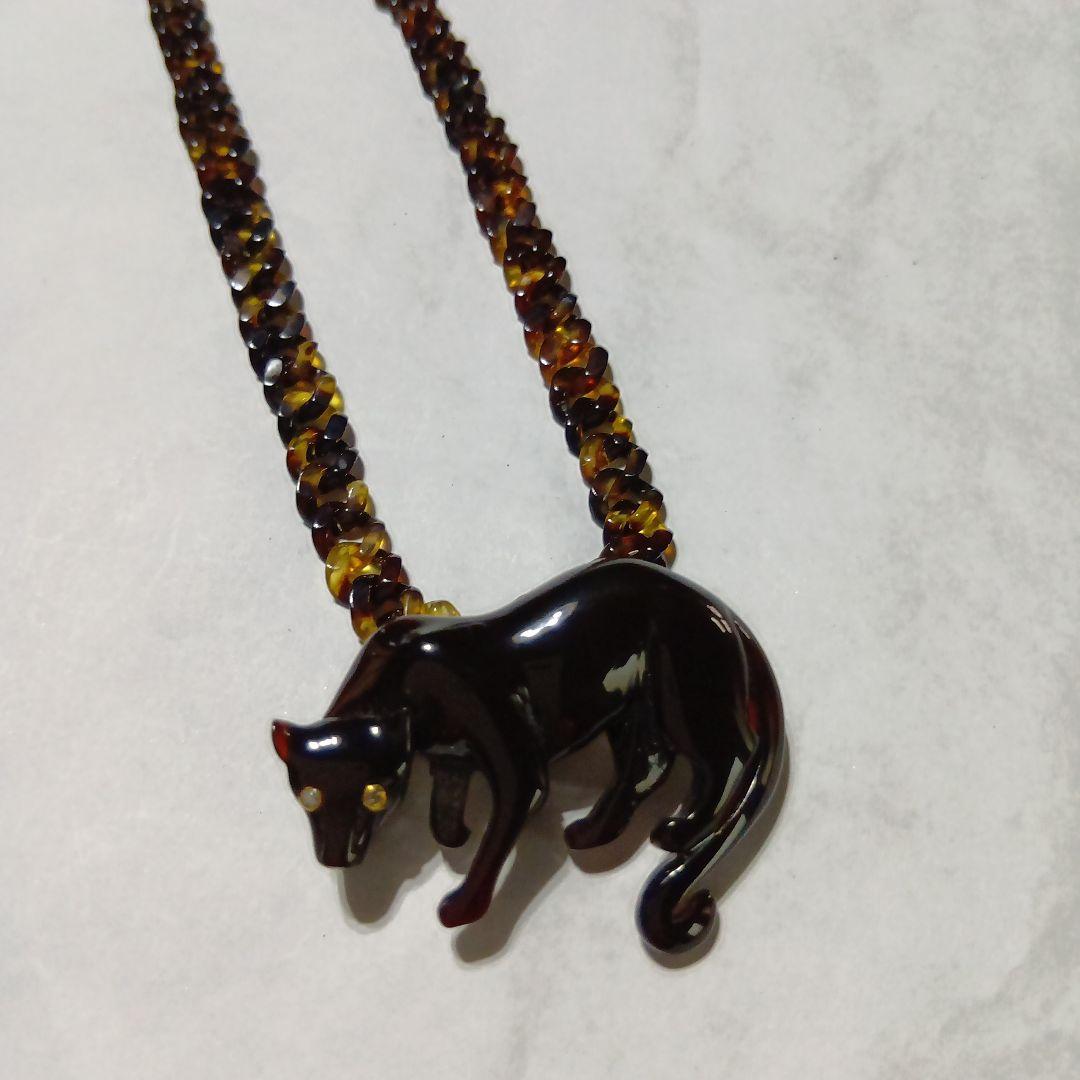 鼈甲ヒョウデザインネックレス