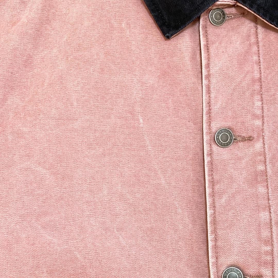 ステューシー STUSSY ジャケット 刺繍ロゴ ピンク L 1842