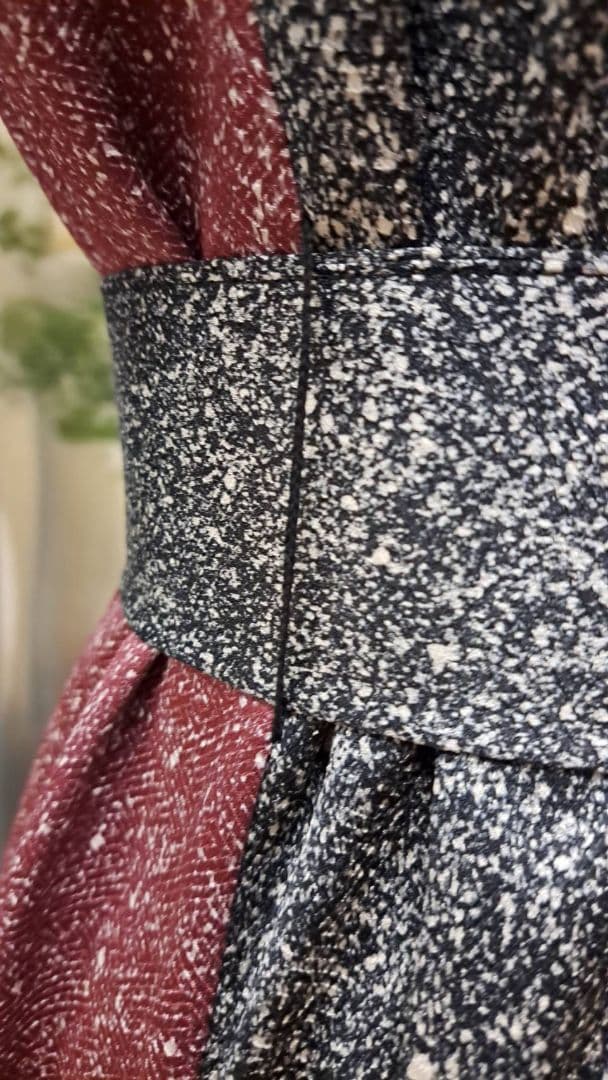 着物リメイク　ワンピース　たたき染め　正絹　作家物　ハンドメイド