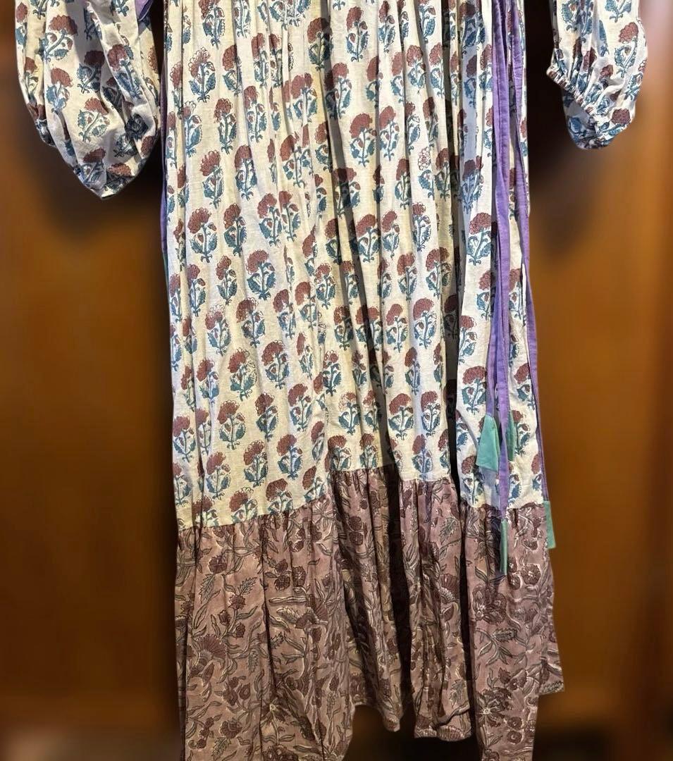 Saruche インド綿 ロング ワンピース アフガン ドレス