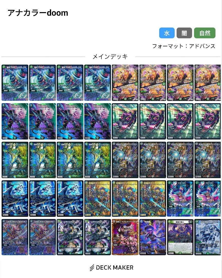 アナカラーdoom　デッキ　40枚