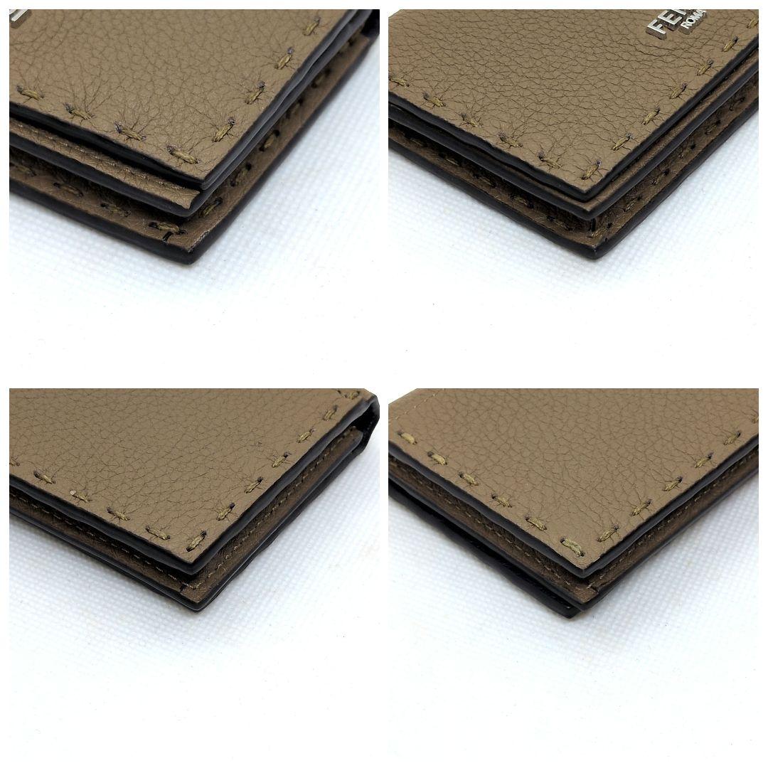 【未使用級】フェンディ　セレリア　名刺入れ　カードケース　バイカラー　ロゴ金具