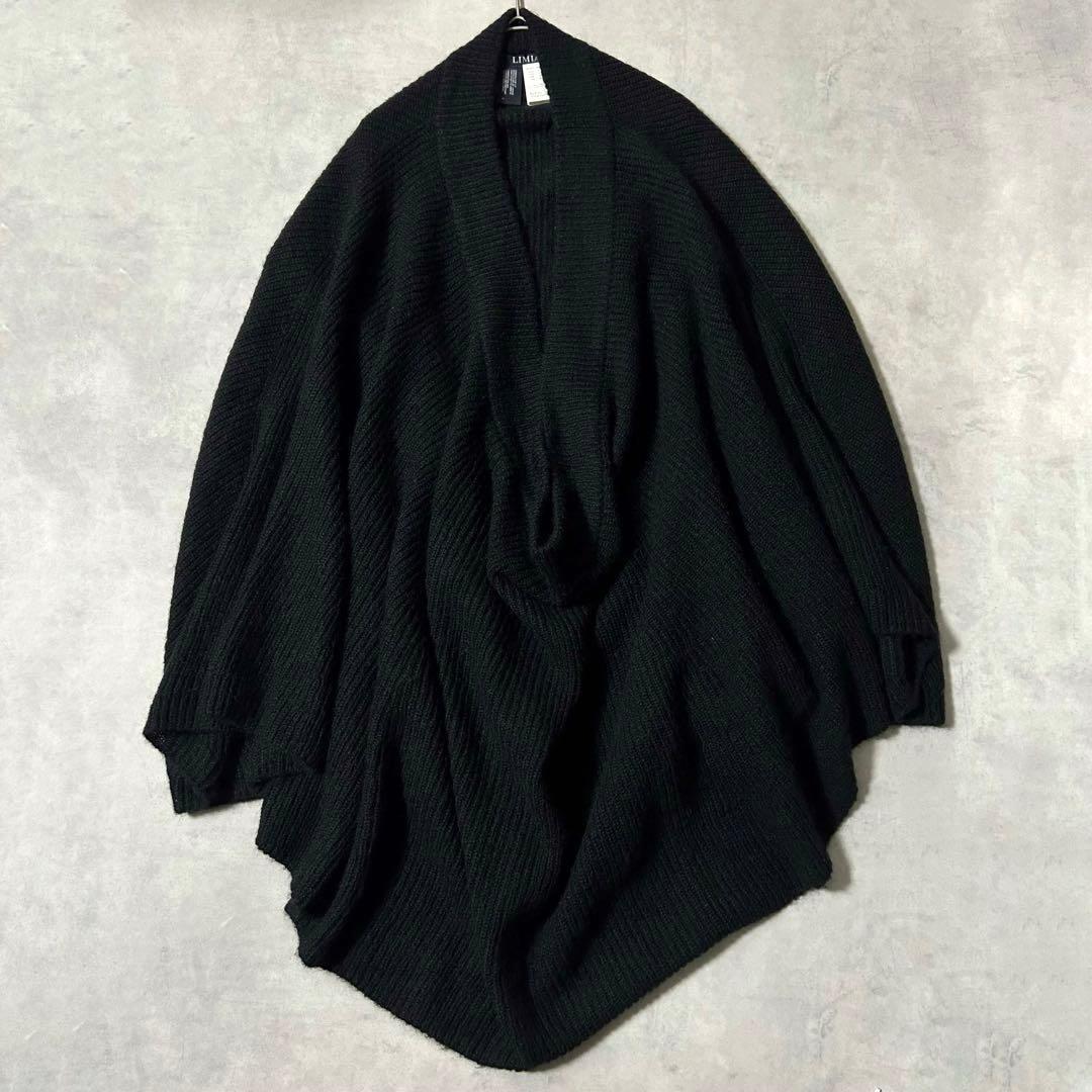 希少✨ヨウジヤマモト リミフゥ ニットポンチョ ロングケープ モヘヤ混 黒