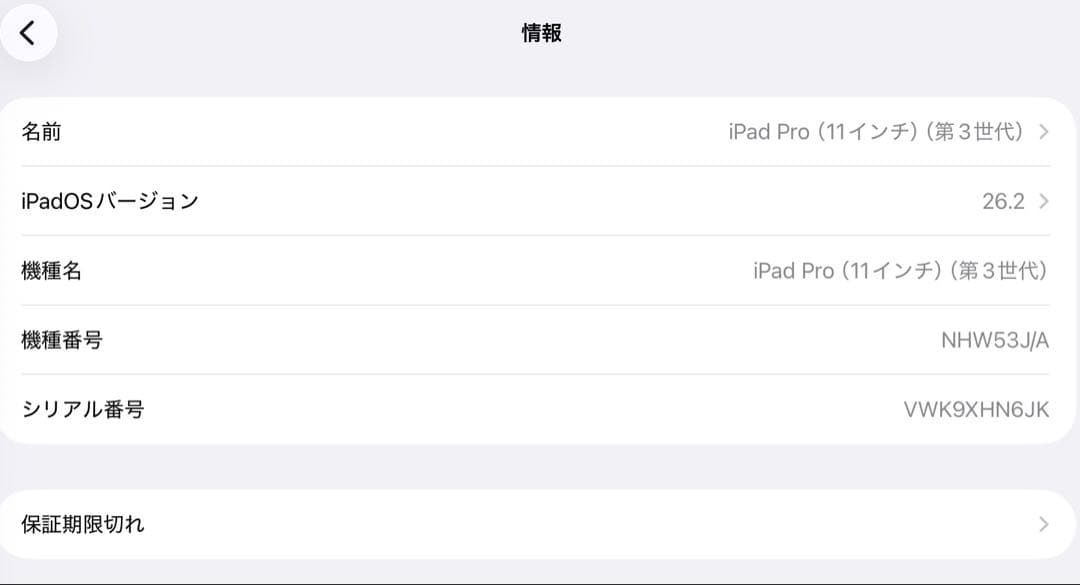 iPad Pro 11インチ 第3世代 128GB セルラー スペースグレイ