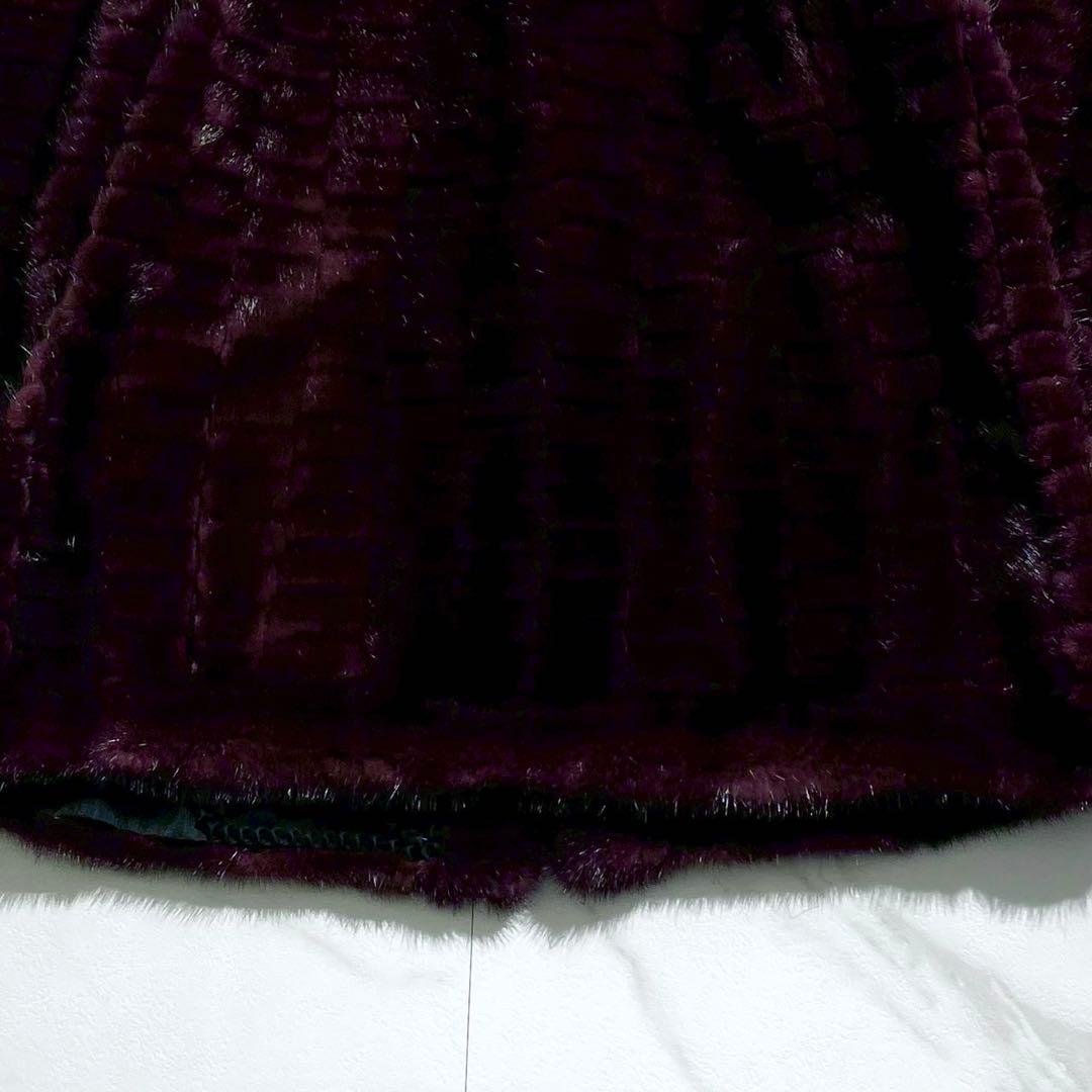 美品✨ SAGAMINK カラーミンク パープル ファーコート ハーフ丈 L