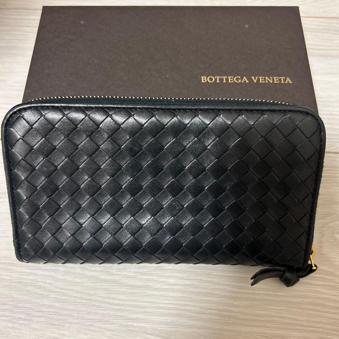 Bottega Veneta ブラックレザー長財布
