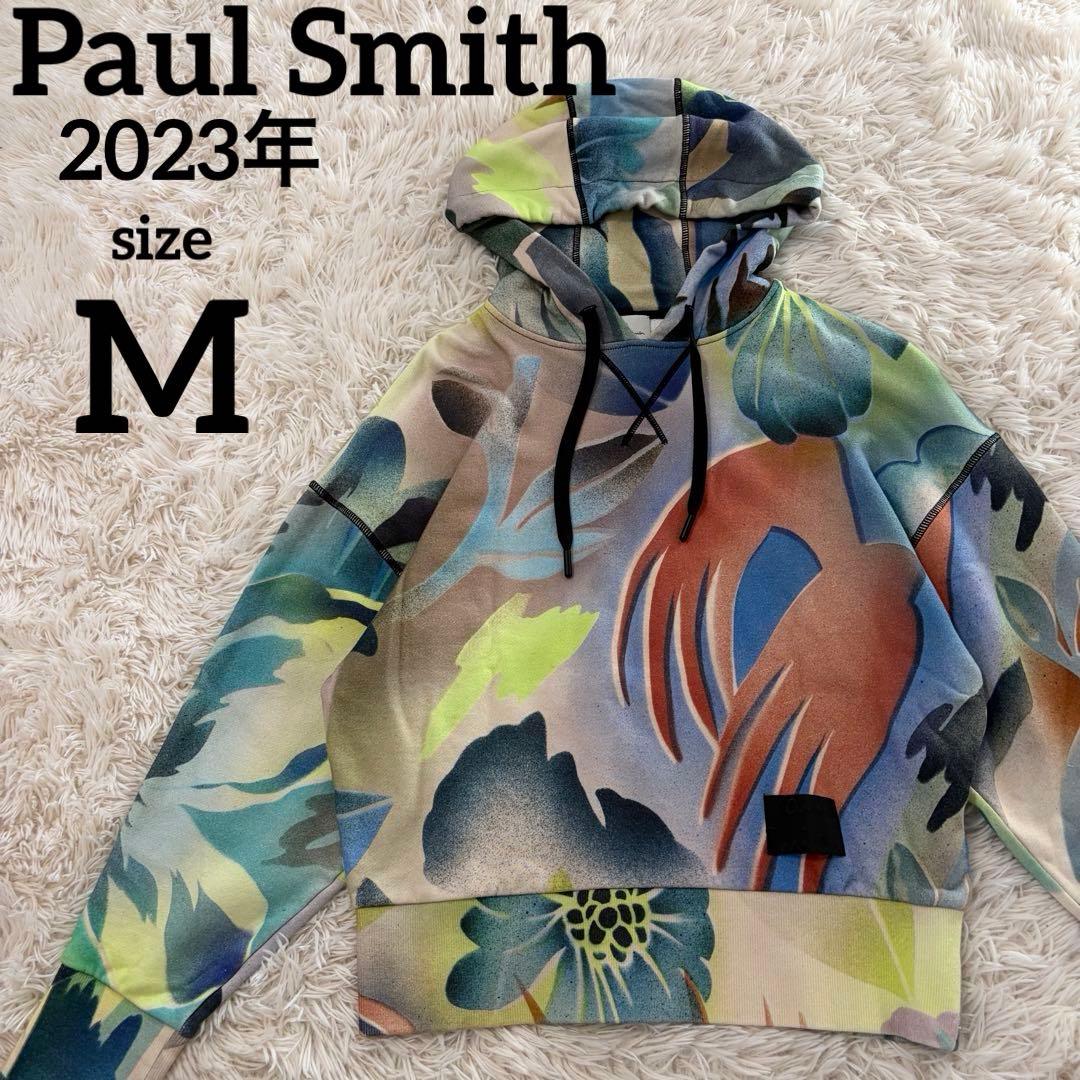 【極美品】2023年 ポールスミス プルオーバーパーカー 総柄 M