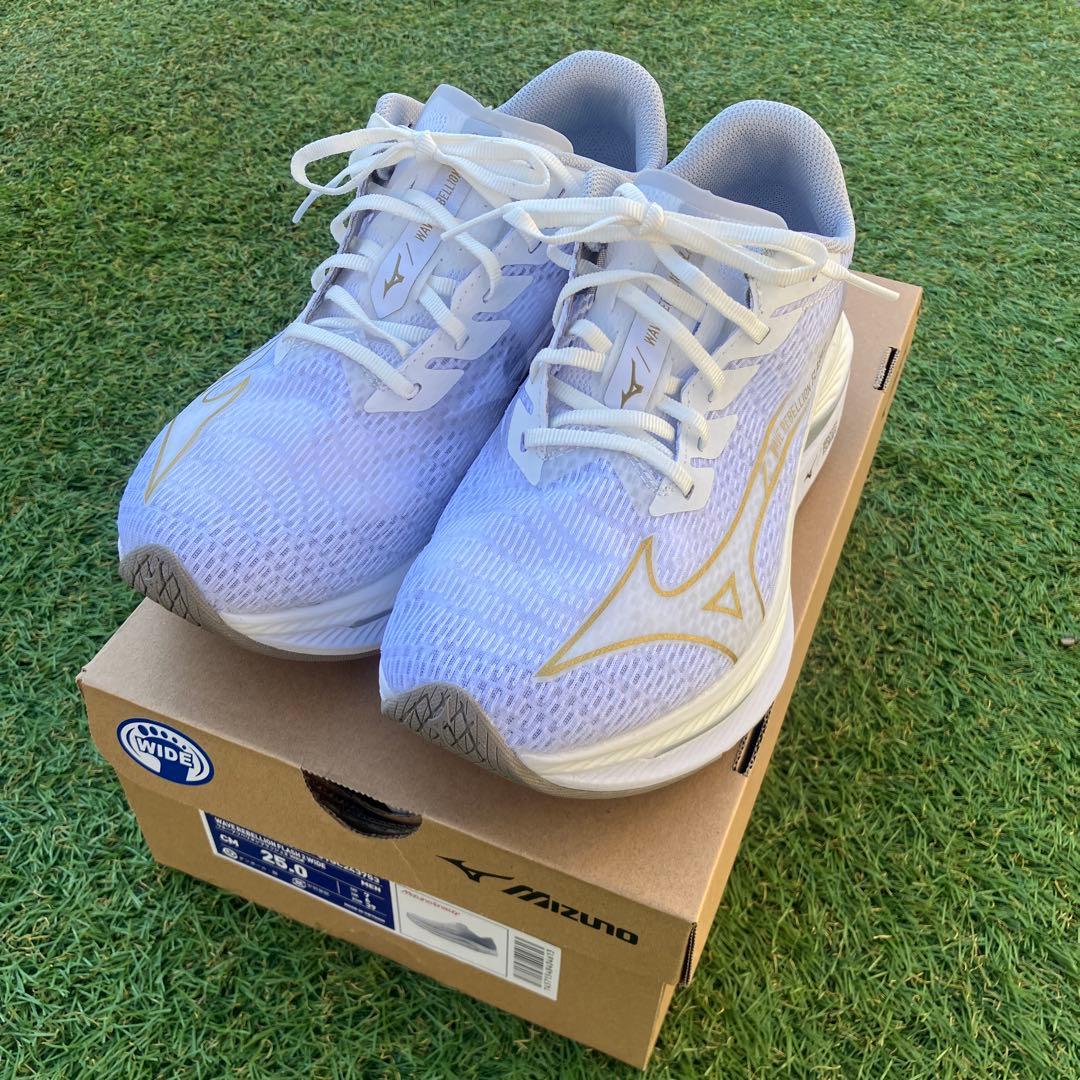 ミズノ ウエーブリベリオンフラッシュ2 WIDEランニングシューズ 25.0cm