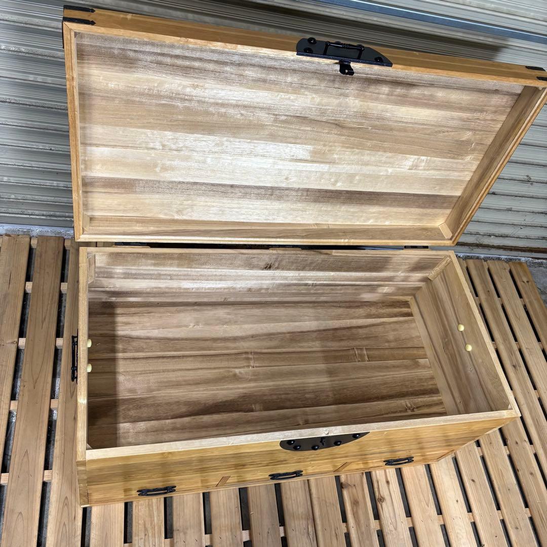 【送料込】昭和レトロ　収納箱　着物収納ケース　木製　ヴィンテージ　レトロ家具