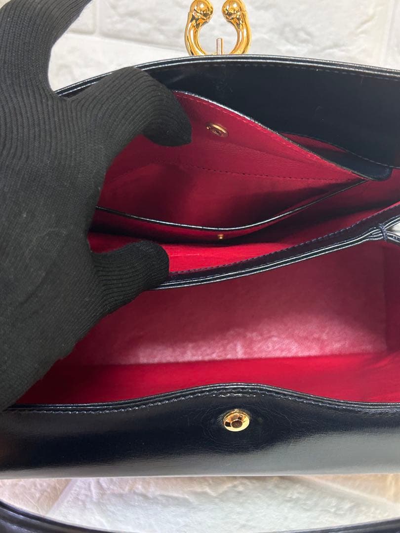 GUCCI カーフハンドバッグ　濃紺