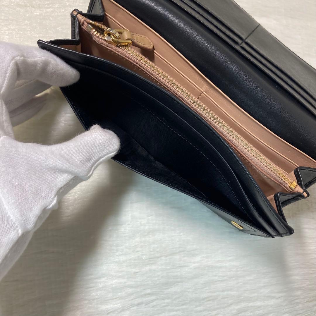 本日限定　美品　PRADA プラダ　二つ折り　財布　長財布　付属品　黒　バイカラ