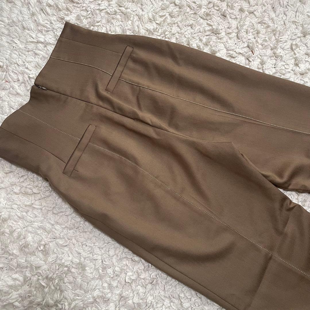 マメクロゴウチ ハイウエストバックフリンジフレアパンツ