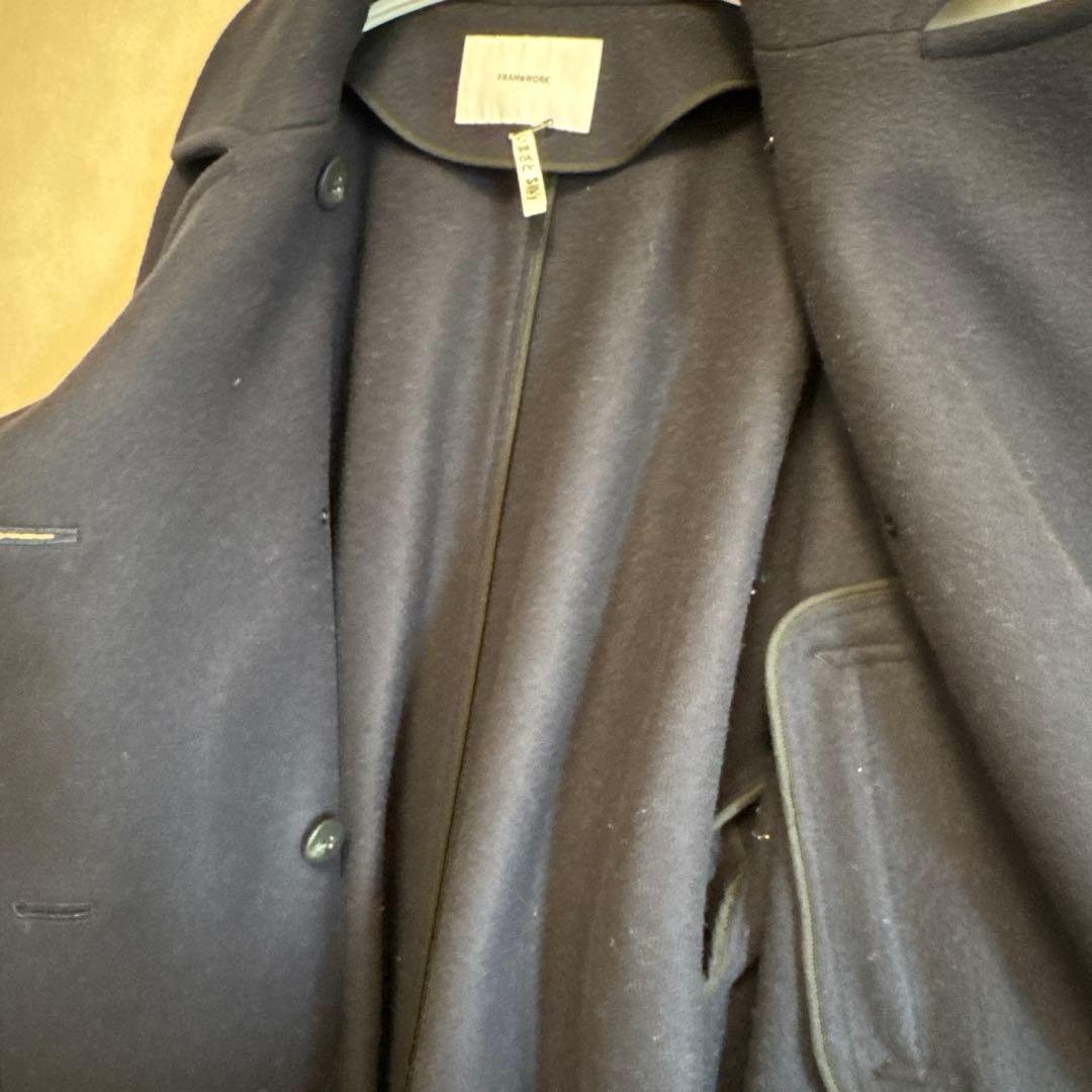 二宮こずえさん着用　FRAMEWORK ダブルフェイス ロングピーコートネイビー