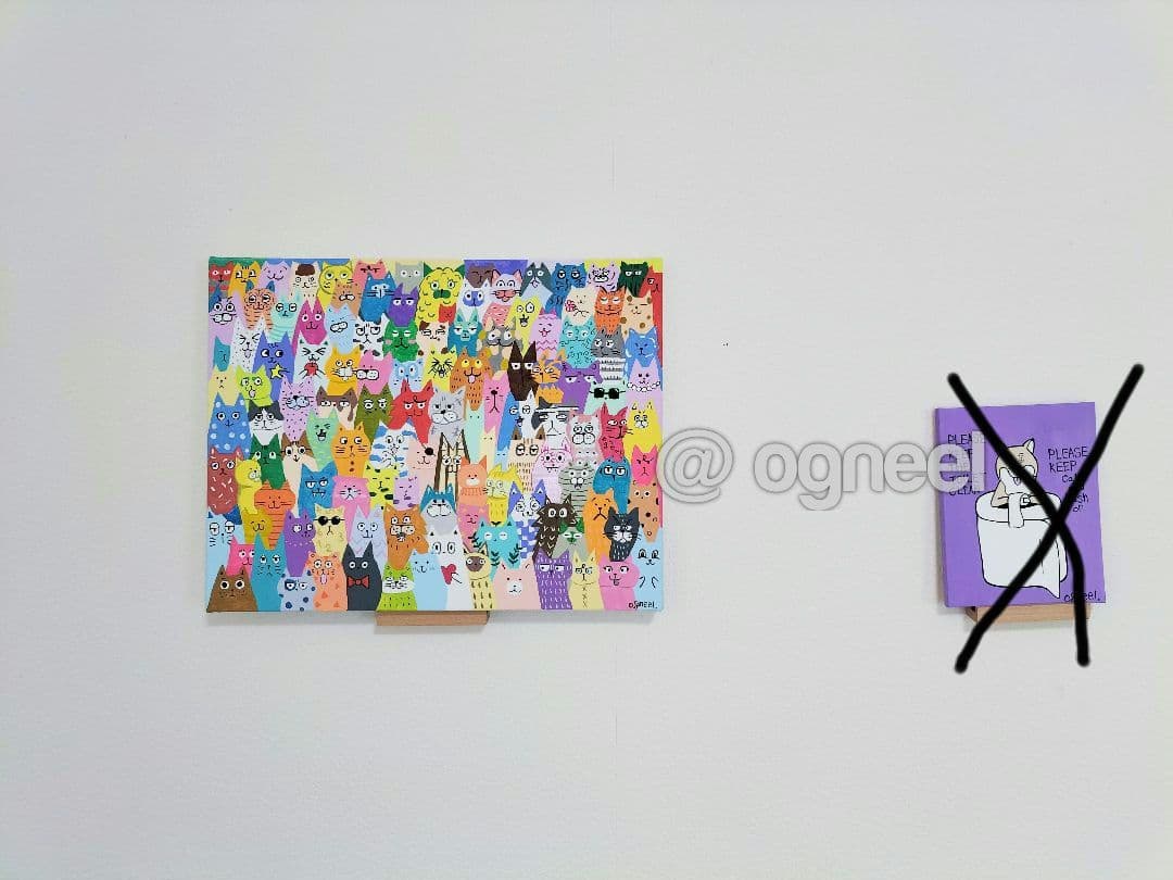 【みんな違って、みんないい。】　原画　アクリル画　猫　cat